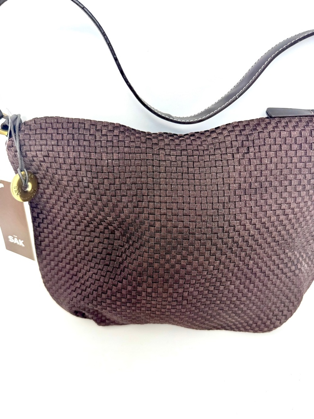 The SAK Everyday Prava Basket Weave Handbag Shoulder Bag Brown NWT #3143BRN